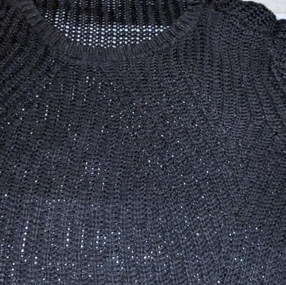 Bella Dahl knitted Mock Neck Linen-Blend Sweater women's SZ Large L black - Picture 9 of 11